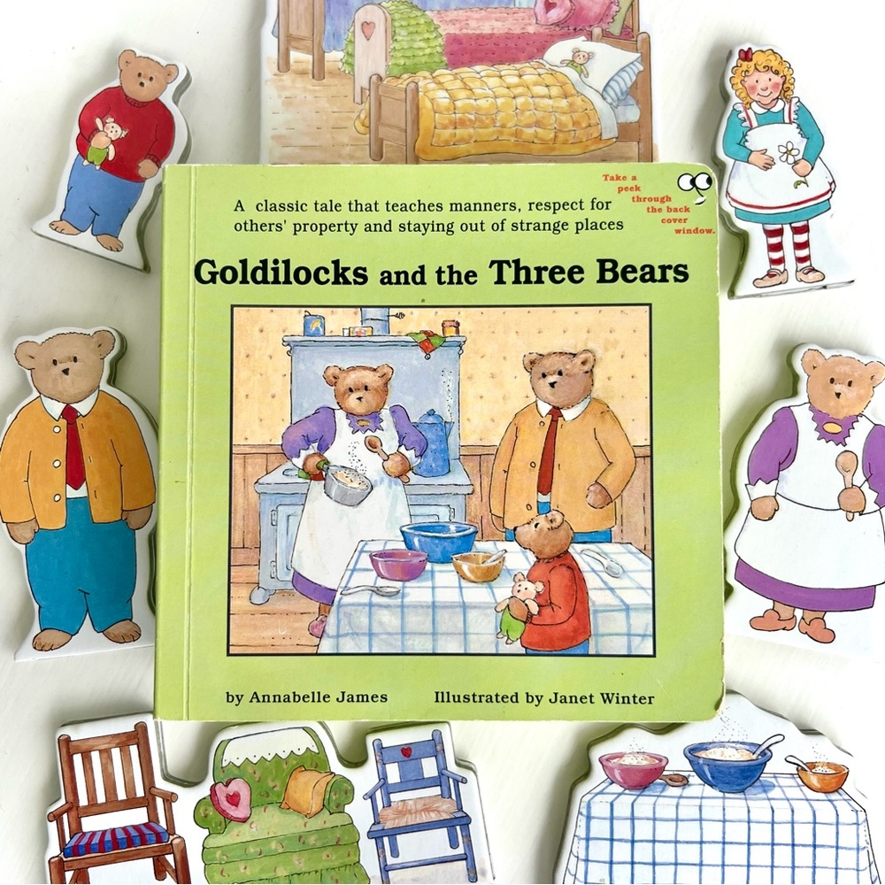 Goldilocks & The Three Bears Story in a Box Board Book Stand Up Characters Toy